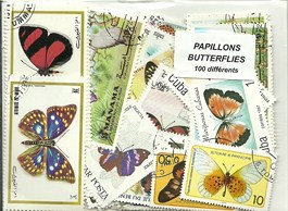 100 timbres thematique "papillons"